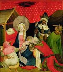 Die Anbetung der Könige, Tafel vom St. Thomas Altar aus der St. Johanniskirche, Hamburg, begonnen 1424